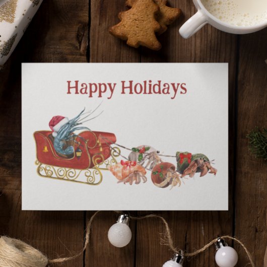 Kerstgarnaal Hermit Crab Crustaceancore Sled Briefkaart