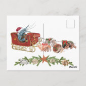 Kerstgarnaal Hermit Crab Crustaceancore Sled Briefkaart (Achterkant)