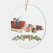 Kerstgarnaal Hermit Crab Crustaceancore Sled Keramisch Ornament (Links)