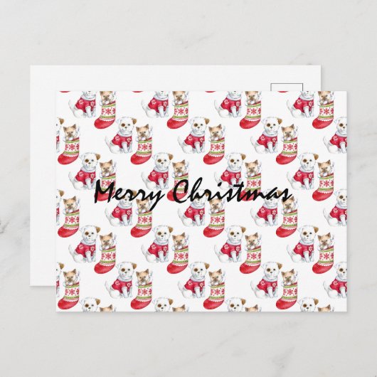 kerstgarnalen briefkaart (Voorkant / Achterkant)