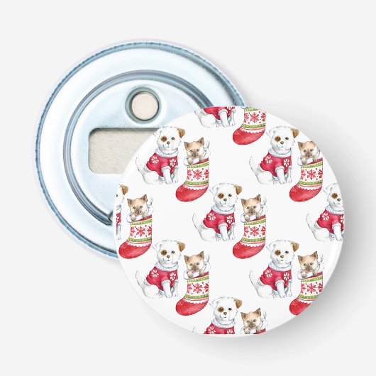 kerstgarnalen button flesopener (Voorkant)