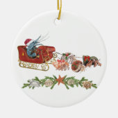 Kerstgarnalen Heremietkreeft Crustaceancore Slede Keramisch Ornament (Voorkant)