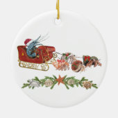 Kerstgarnalen Heremietkreeft Crustaceancore Slede Keramisch Ornament (Achterkant)