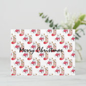 kerstgarnalen kaart (Staand voorkant)