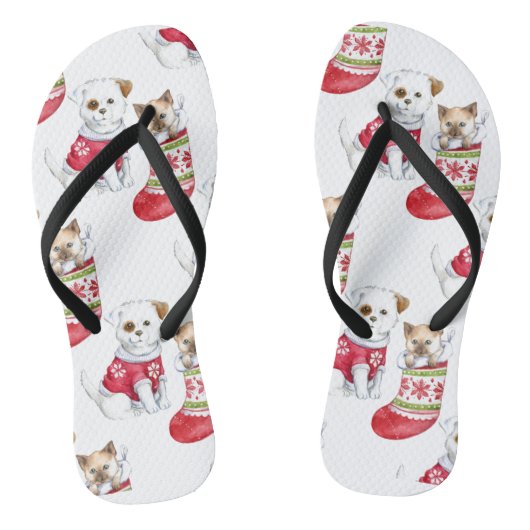 kerstgarnalen teenslippers (Voetbed)