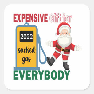 Kerstgas met hoge kerstdruk vierkante sticker