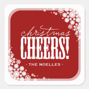 Kerstgasten Elegant Snowflakes Moderne Holiday Vierkante Sticker
