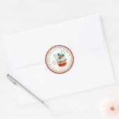 kerstgebak Cupcake-stickers Ronde Sticker (Envelop)
