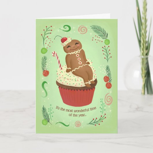 kerstgebak Man BIRTHDAY Card Feestdagen Kaart (Voorkant)