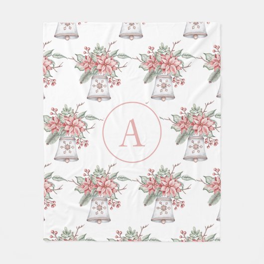kerstgebak Monogram Fleece Blanket Deken (Voorkant)