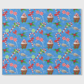 kerstgebak, Snoep en gebak Cadeaupapier (Vlak)