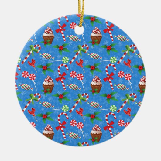 kerstgebak, Snoep en gebak Keramisch Ornament (Voorkant)