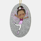 kerstgeballerina Ornament Silver Pink (Links)