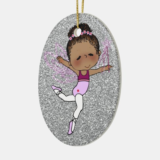kerstgeballerina Ornament Silver Pink (Links)