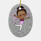 kerstgeballerina Ornament Silver Pink (Voorkant)