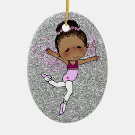 kerstgeballerina Ornament Silver Pink