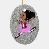 kerstgeballerina Ornament Silver Pink (Achterkant)