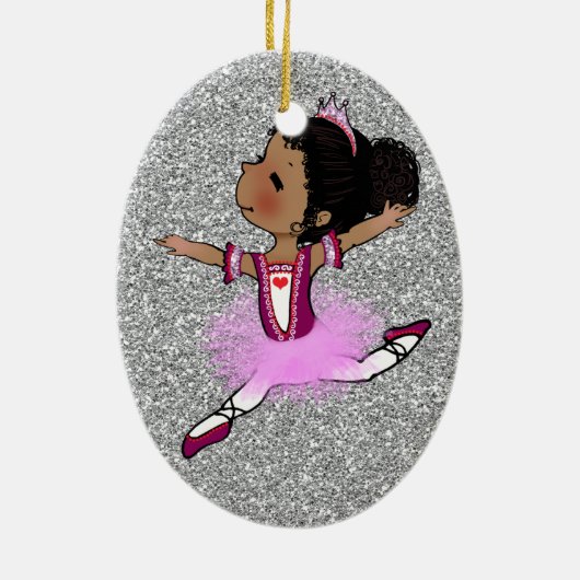 kerstgeballerina Ornament Silver Pink (Achterkant)
