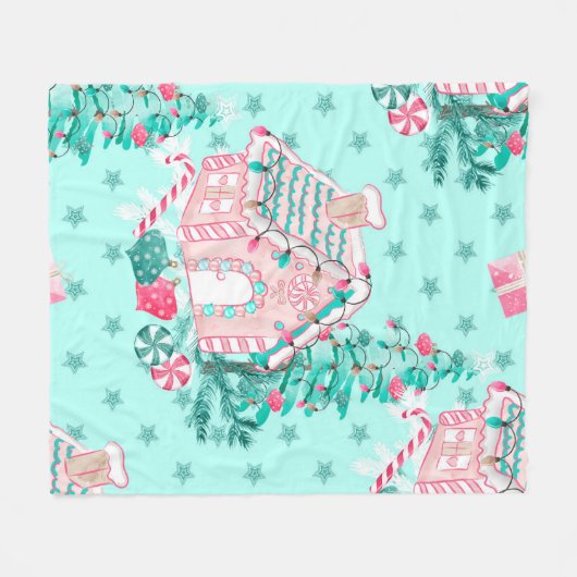 kerstgeband fleece deken (Voorkant (Horizontaal))