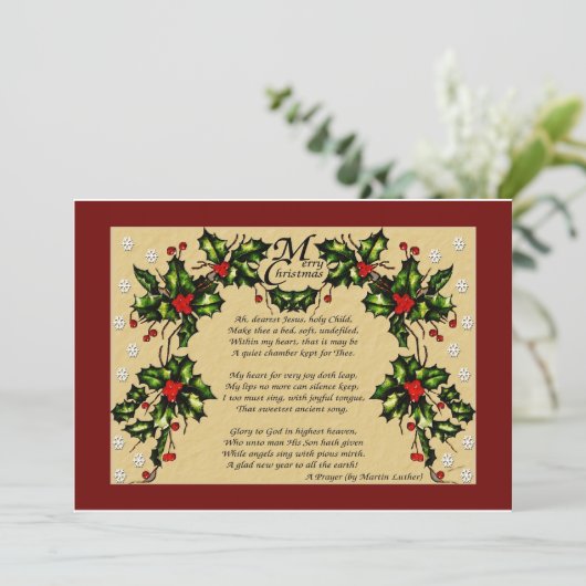 Kerstgebed Feestdagenkaart (Staand voorkant)