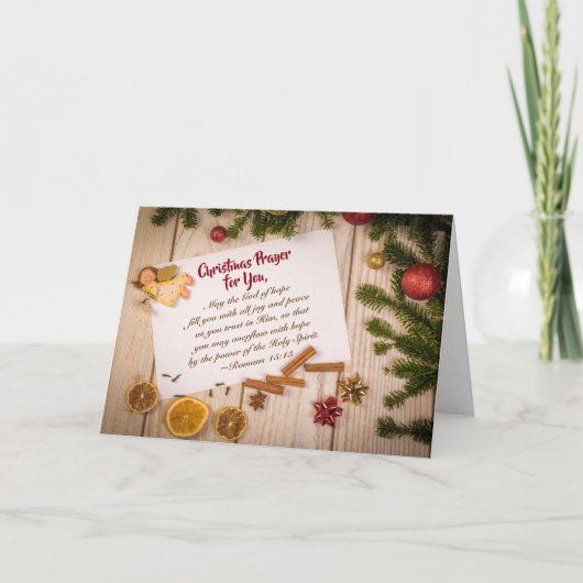 Kerstgebed, God van Hoop vult je met Joy Feestdagen Kaart (Voorkant)