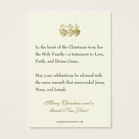 Kerstgebed Kaarten Geboorte Jezus Maria Jozef Visitekaartje (Achterkant)