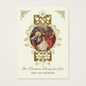 Kerstgebed Kaarten Geboorte Jezus Maria Jozef Visitekaartje (Voorkant)