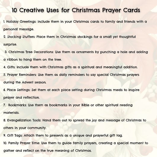 Kerstgebed Kaarten Geboorte Jezus Maria Jozef Visitekaartje