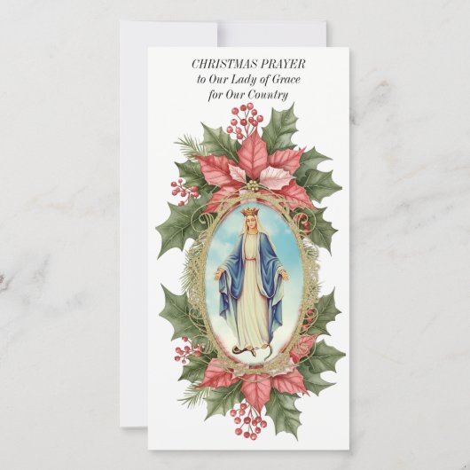 Kerstgebed Onze-Lieve-Vrouw van Genade Poinsettia (Achterkant)