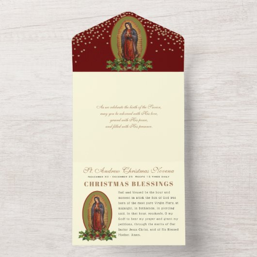 Kerstgebed Spaans Guadalupe Novena All In One Uitnodiging (Binnen)