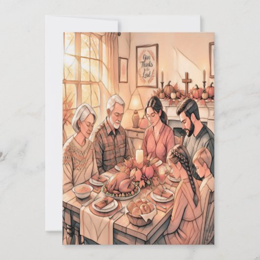 Kerstgebed Thanksgiving Kaart (Voorkant)