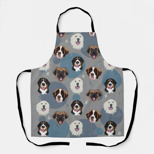 kerstgebergte honden schort (Voorkant)