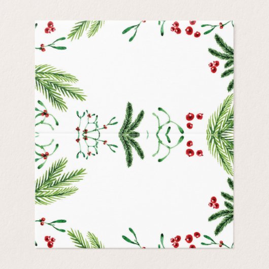 kerstgebitskaartje, escorkaart kaart (Buitenkant ongevouwen)