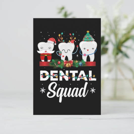 kerstgebitskleding Funny Xmas Dentist Bedankkaart (Staand voorkant)
