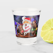 kerstgeblazen kerstman met rendierenkaas shot glas (Voorkant)