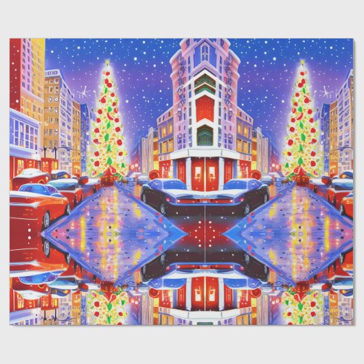 kerstgeblissen cadeaupapier (Vlak)