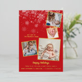 kerstgeboorte Aankondiging Foto Gold Foil Card (Staand Voorkant)