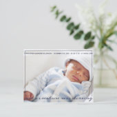Kerstgeboorte Aankondiging Holiday Newborn Foto Briefkaart (Staand voorkant)