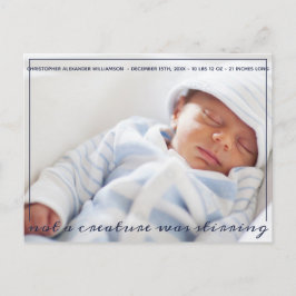 Kerstgeboorte Aankondiging Holiday Newborn Foto Briefkaart