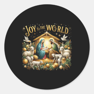 kerstgeboorte Christelijke geboorte van Jezus doet Ronde Sticker