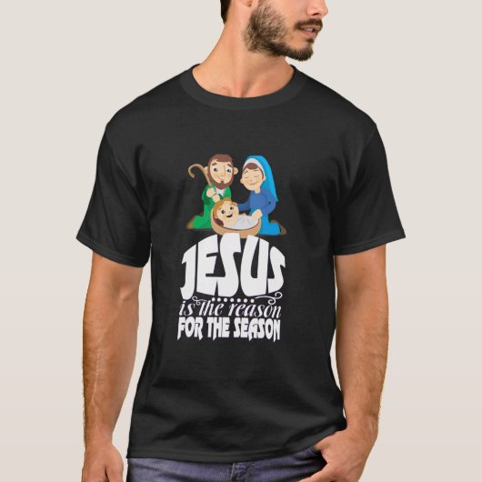 kerstgeboorte van Jezus Christus T-shirt (Voorkant)