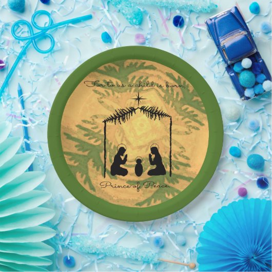 kerstgeboortekollage papieren bordje (Feest)