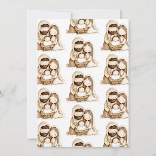 Kerstgeboren Jezus Maria Religieus Kerstmis Kaart (Achterkant)