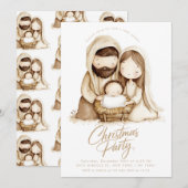 Kerstgeboren Jezus Maria Religieus Kerstmis Kaart (Voorkant / Achterkant)