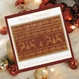 Kerstgebreide trui met details van herten en boom