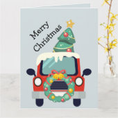 Kerstgebruiken in vrachtwagen voertuig auto C Kaart (Gele Bloem)