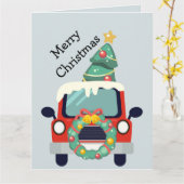 Kerstgebruiken in vrachtwagen voertuig auto kaart (Gele Bloem)