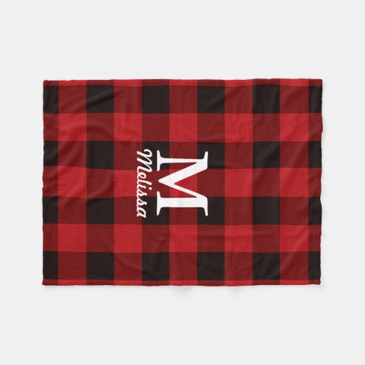 kerstgebuffel met rode buffel fleece deken (Voorkant (Horizontaal))