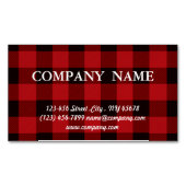 kerstgebuffel met rode buffel magnetisch visitekaartje (Voorkant)