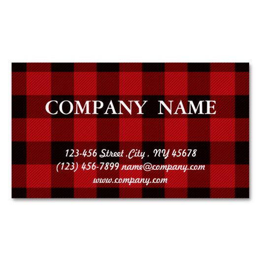 kerstgebuffel met rode buffel magnetisch visitekaartje (Voorkant)